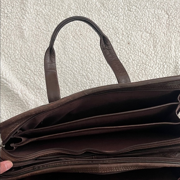 Dark Brown Leather Men's Work Bag, Computer Bag - Picture 5 of 11